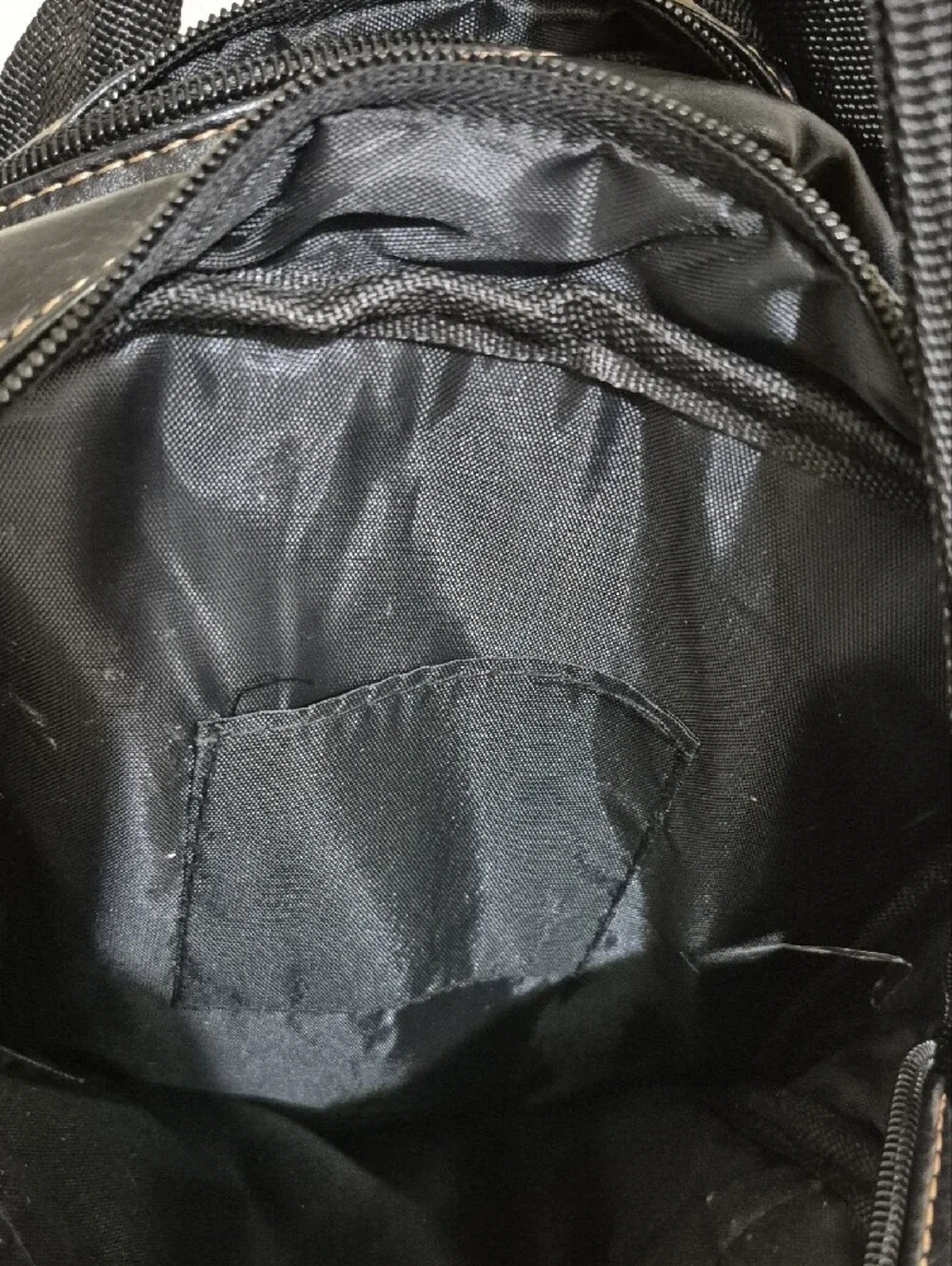Men's Black Leather-Look Messenger Crossbody Bag